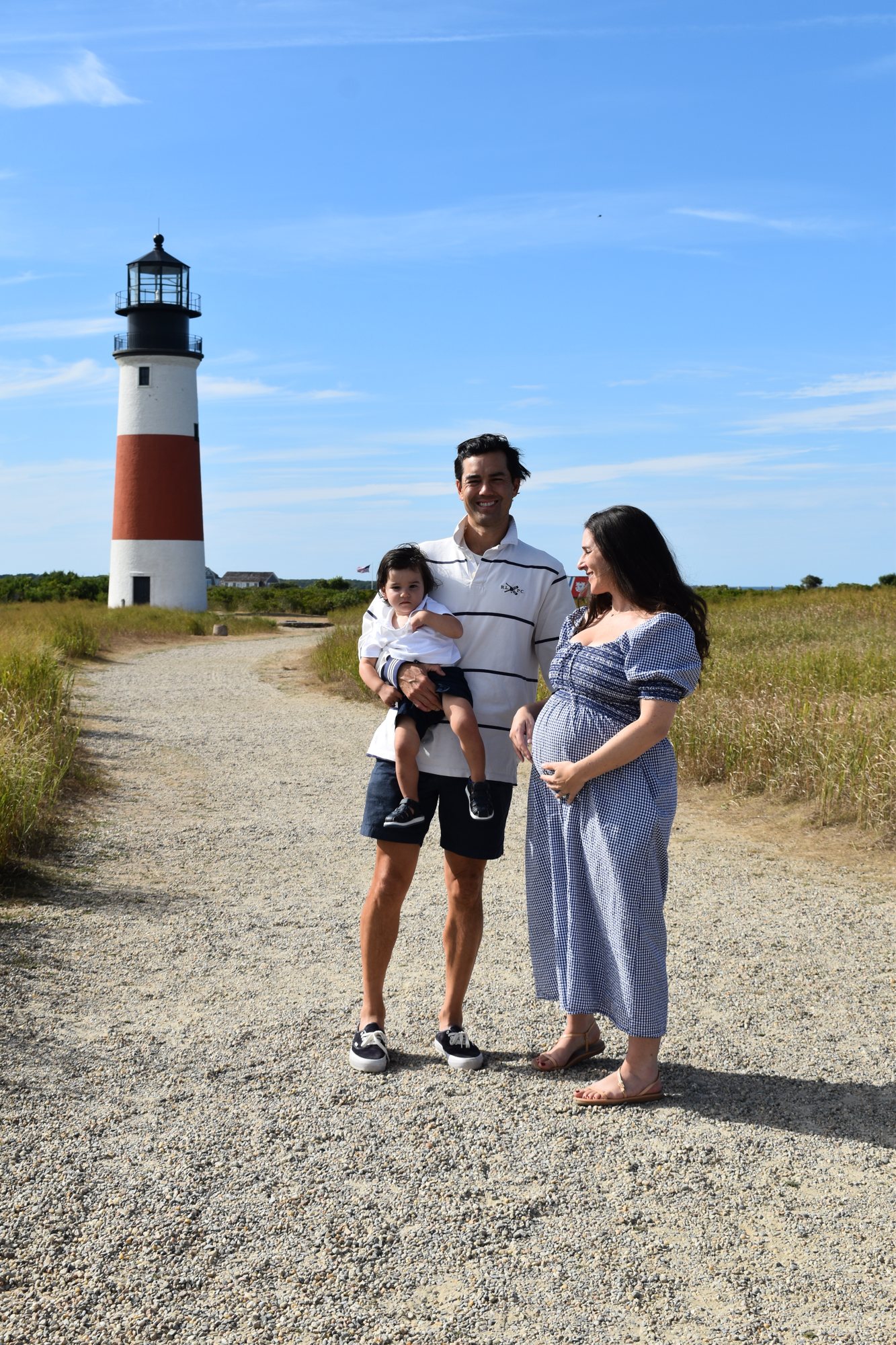 The family by the Sankaty lighthouse on Nantucket.