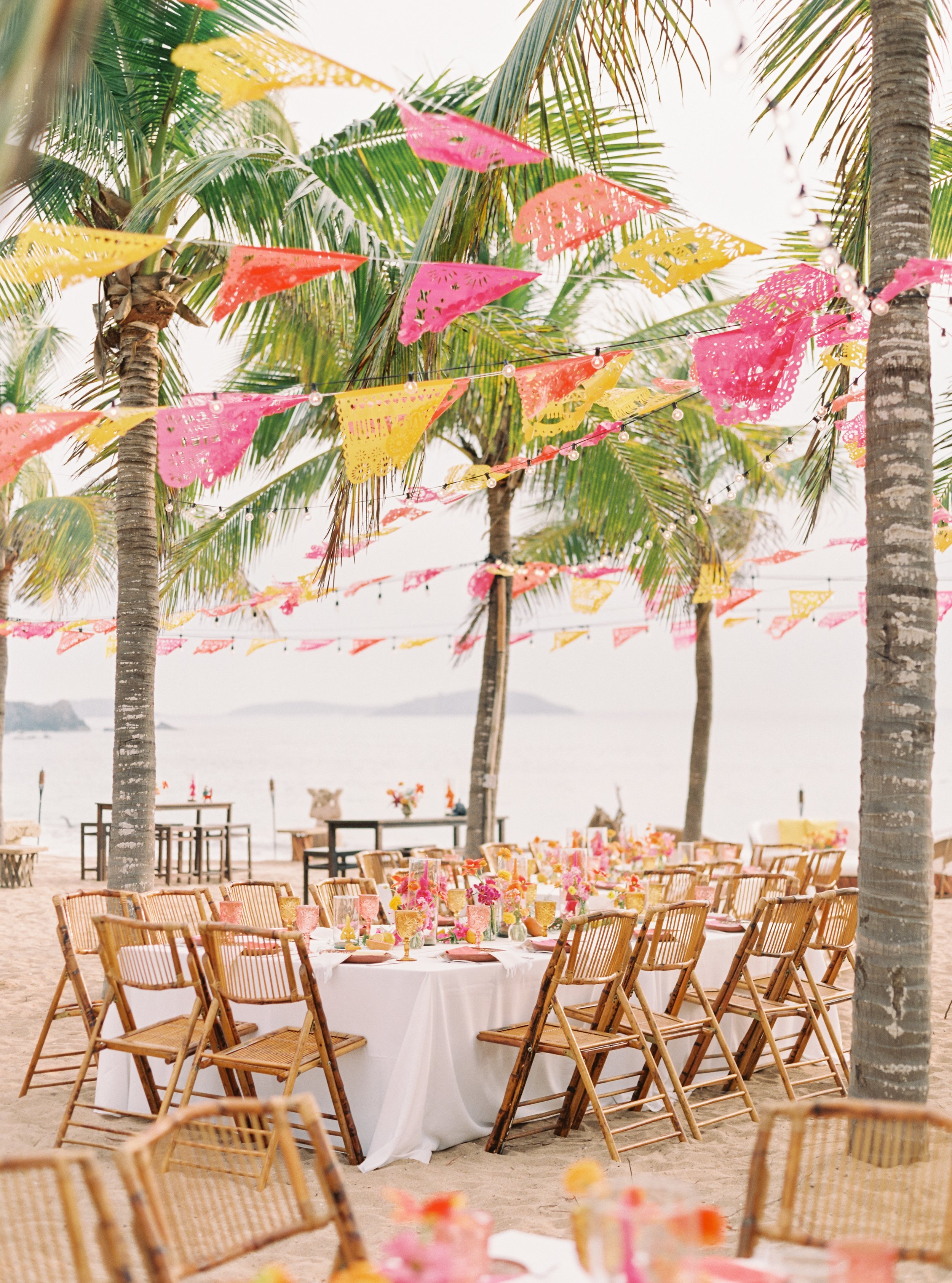 A beachside dinner at Julia's destination wedding in Costa Careyes.
